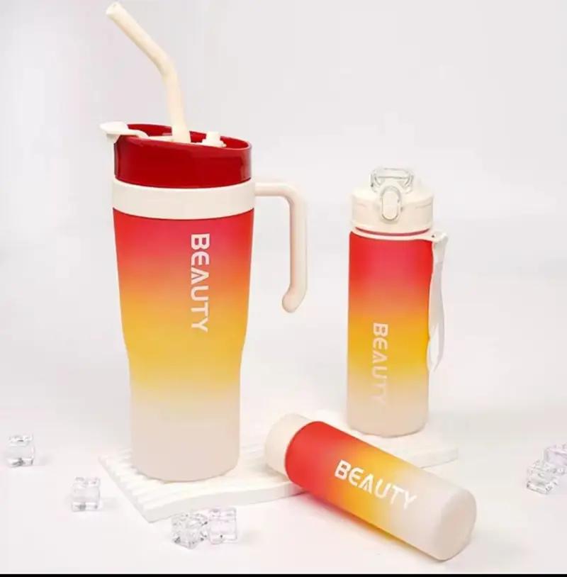 Kit 3 KETIEE Bouteille d'eau de sport avec paille 1200 Millilitres