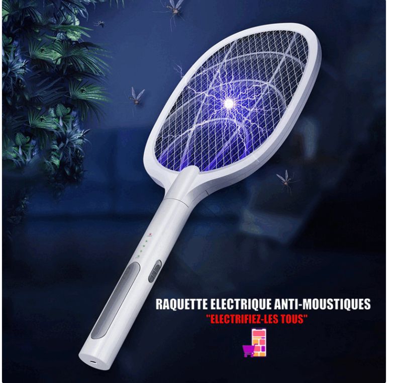 Raquette Anti-Moustique Rechargeable – Éliminez les Insectes en Un Geste Simple