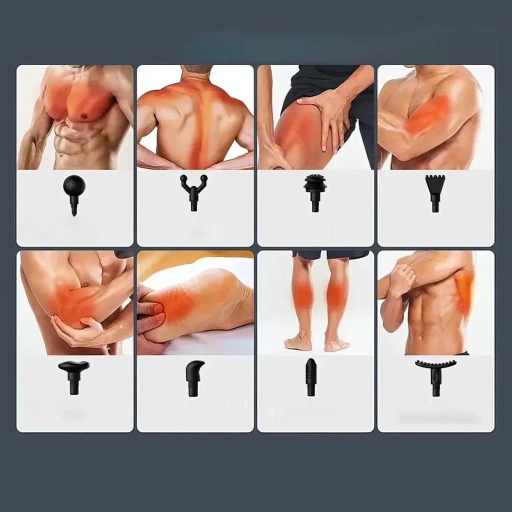 Pistolet de massage 8 têtes interchangeables