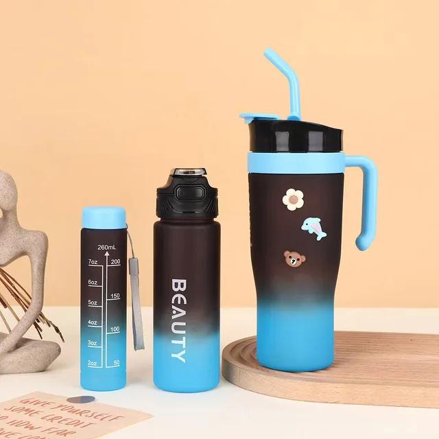 Kit 3 KETIEE Bouteille d'eau de sport avec paille 1200 Millilitres