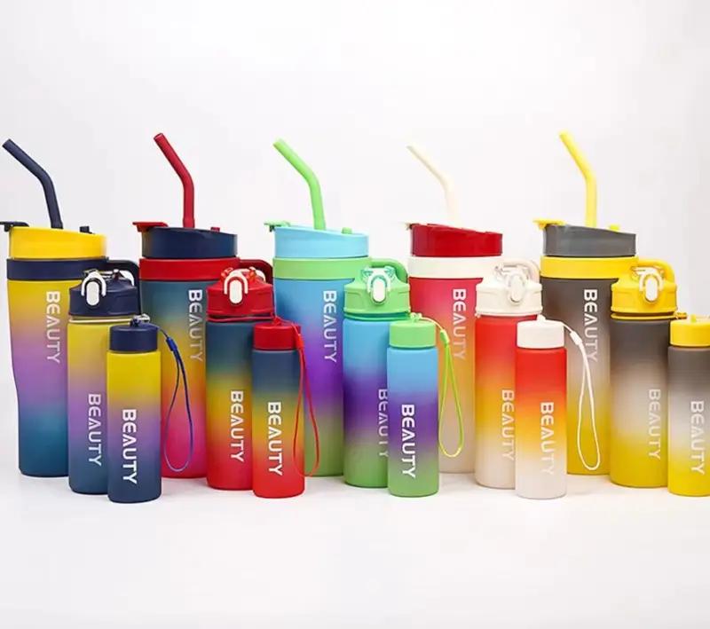 Kit 3 KETIEE Bouteille d'eau de sport avec paille 1200 Millilitres