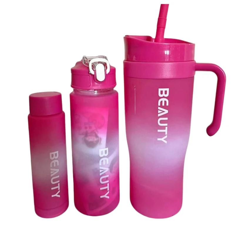 Kit 3 KETIEE Bouteille d'eau de sport avec paille 1200 Millilitres