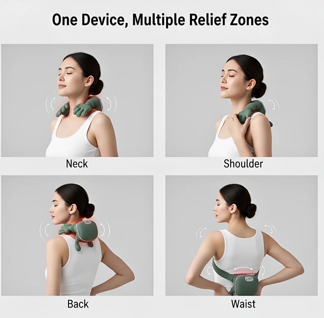 Appareil de massage des épaules et du cou en forme de main avec mode chaleur